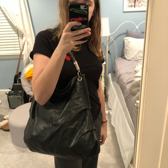 VINTAGE BLACK LEATHER BAG - Picture 4 of 4